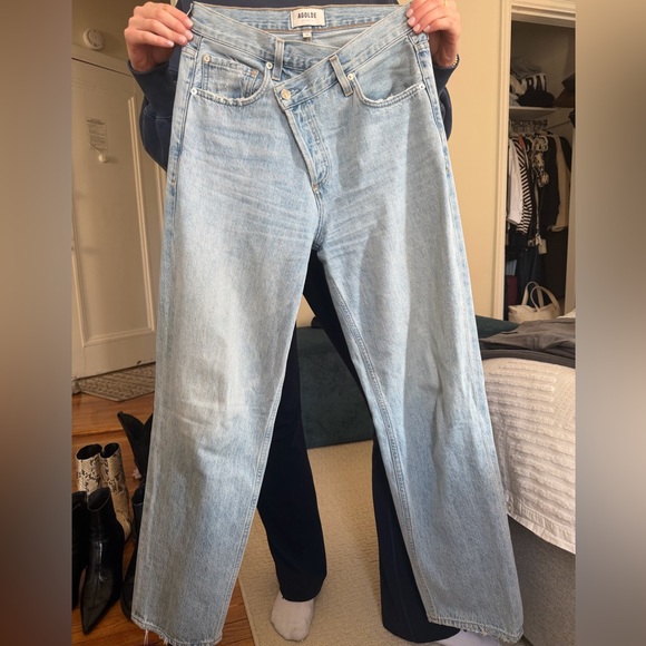 Agolde Denim - Agolde Light Blue Straight Leg Jeans